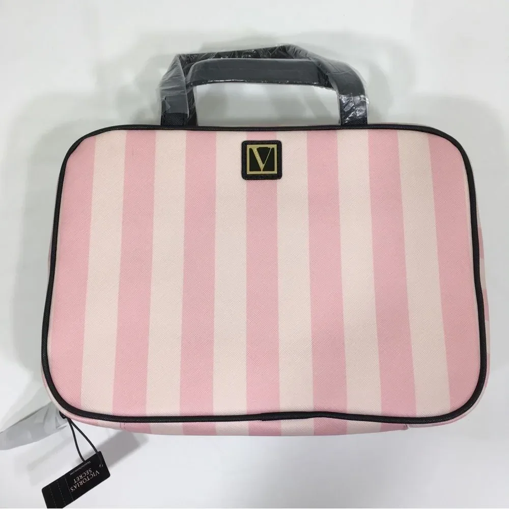 NWT VICTORIA’S SECRET Signature Stripe Everything Travel Make Up Case GIFT‎ IDEA